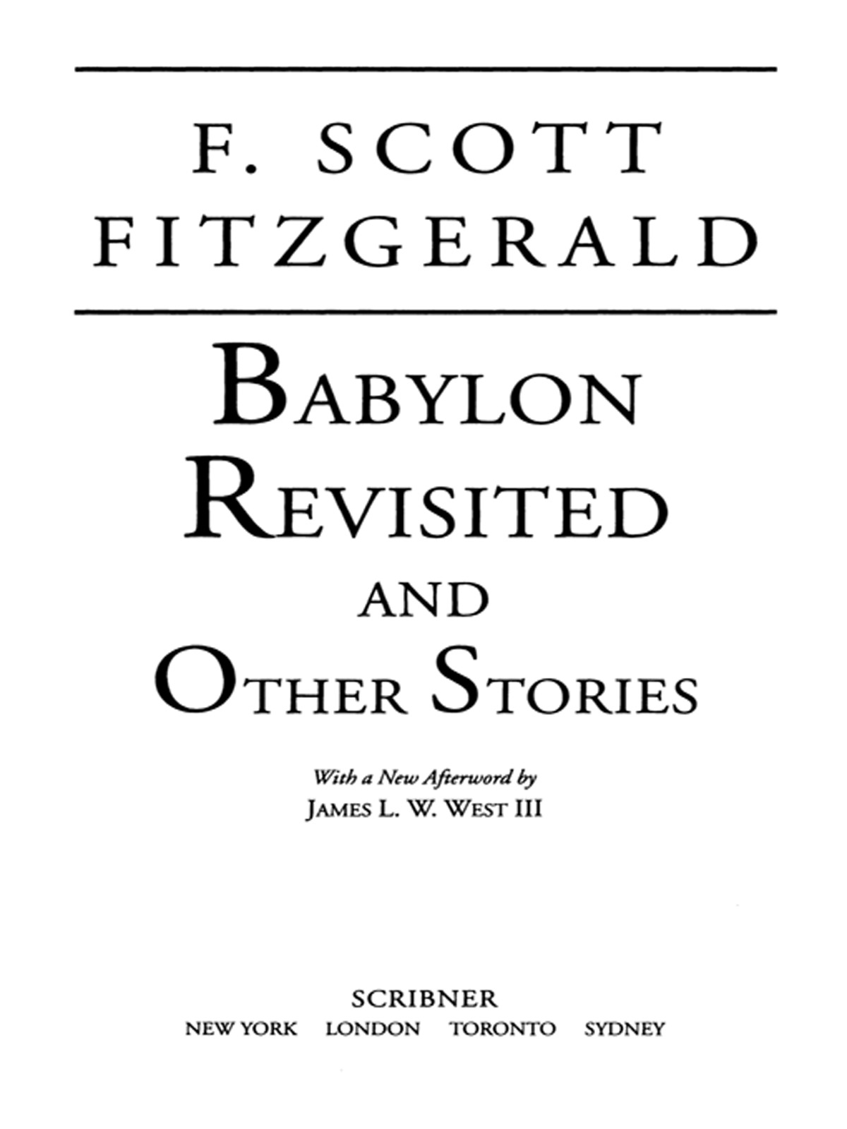 Babylon Revisited by F. Scott Fitzgerald