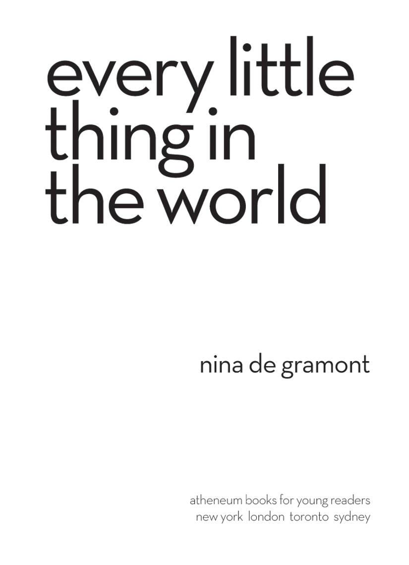 Every Little Thing in the World (2010) by Nina de Gramont