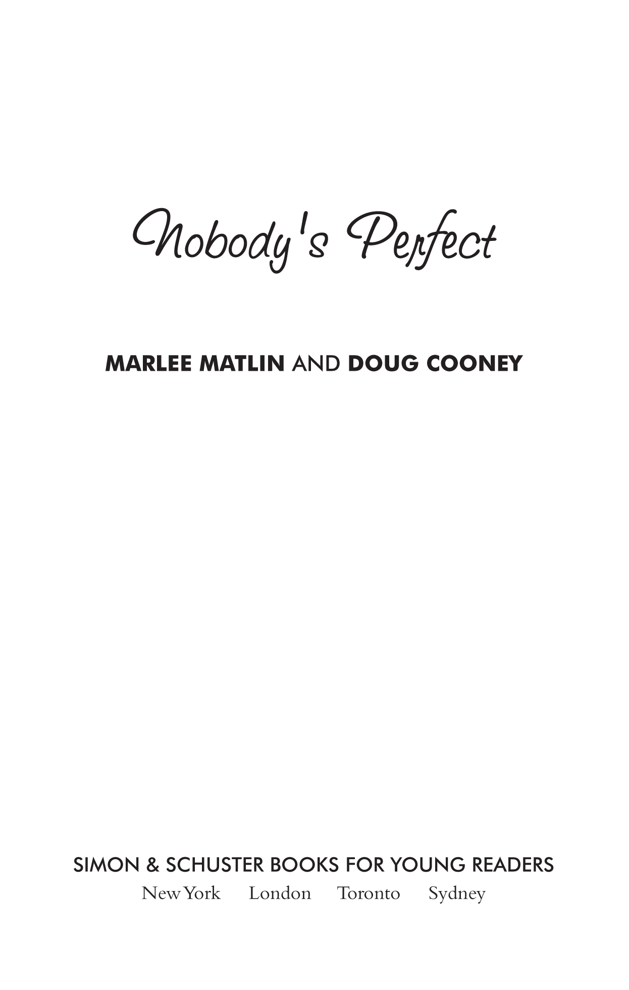 Nobody's Perfect by Marlee Matlin