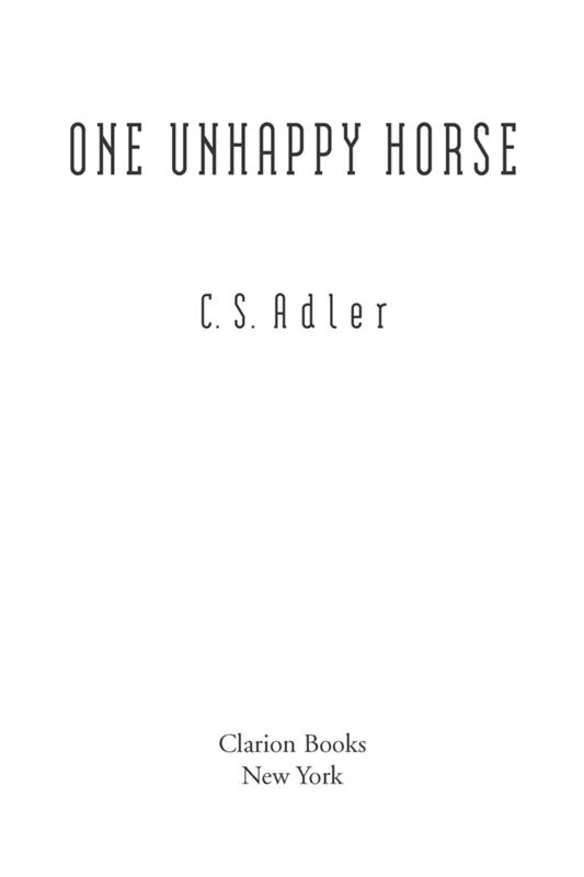 One Unhappy Horse by C. S. Adler