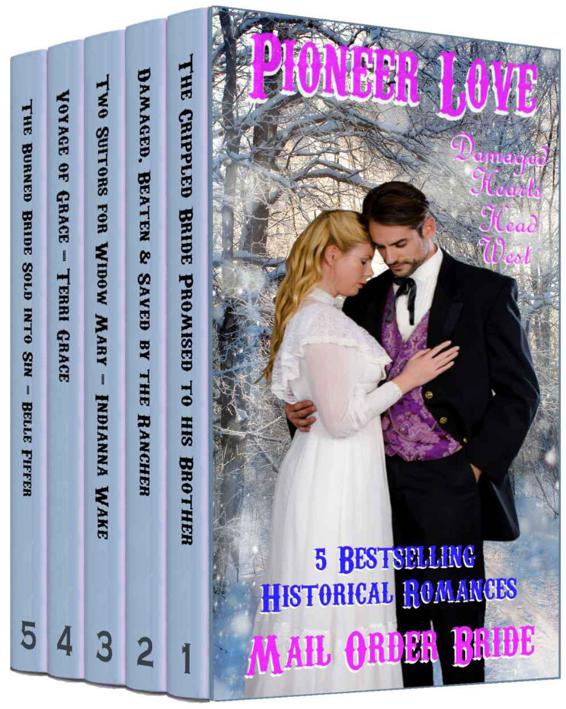 Pioneer Love: Damaged Hearts Head West: Mail Order Bride 5 Bundle by Indiana Wake