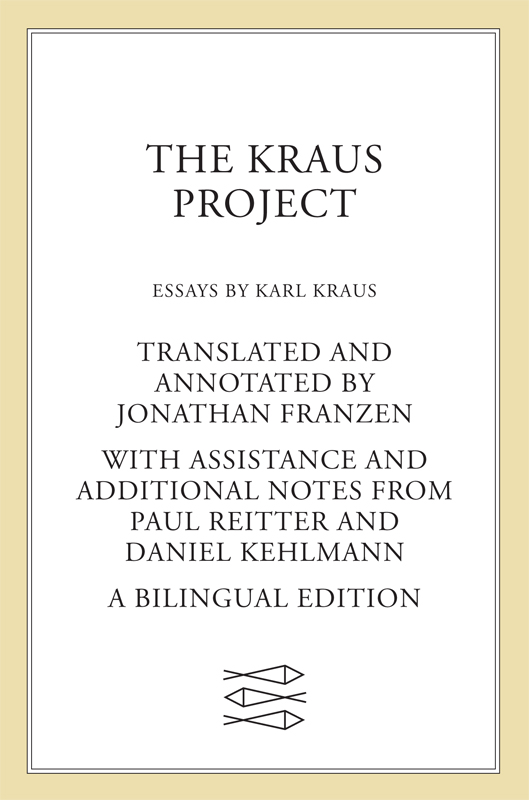 The Kraus Project by Karl Kraus