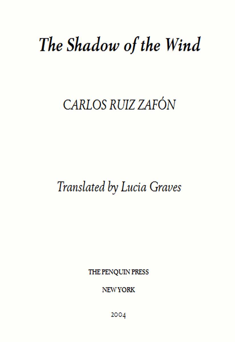 The Shadow of the Wind (2015) by Carlos Ruiz Zafon